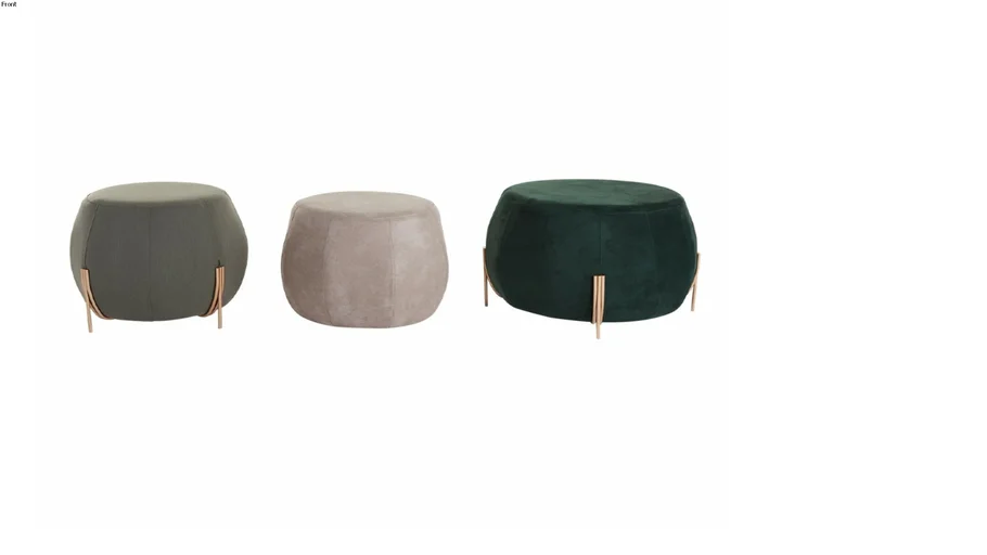 PUFF ZUCCA REDONDO COM BASE EM METAL| ZK-142-5163