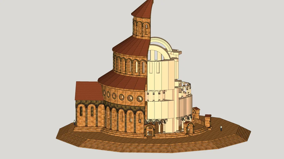 Zvartnots Cathedral _ Vertical cut (recunstructed)
