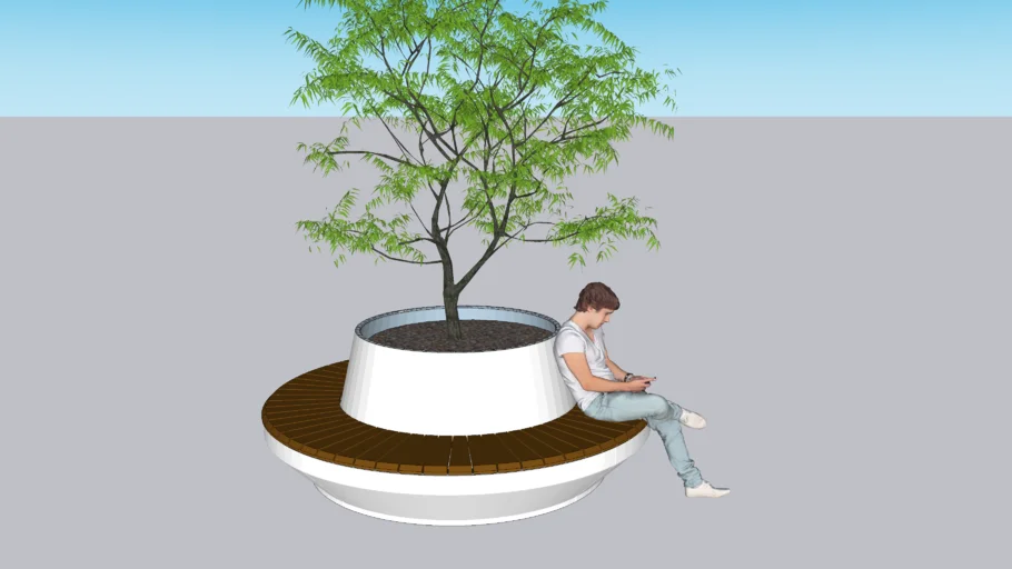 Tournesol Paso Circular Planter Bench Scene