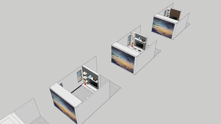 Bedroom and TV wall
