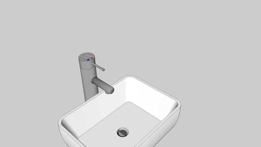 Tall Rectangular Vessel Sink & Single Faucet