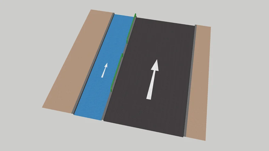 Multi User Road - One Way Cycle + Vehicle Lanes