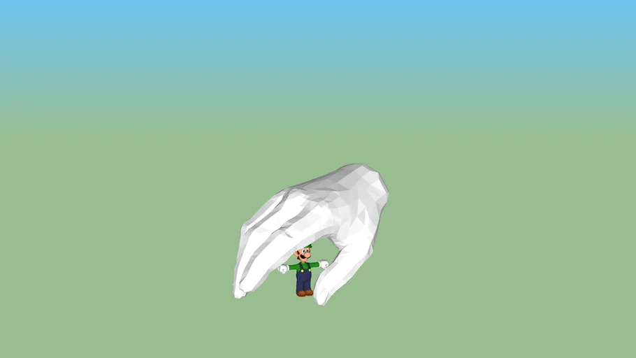 Master hand grabbing Luigi