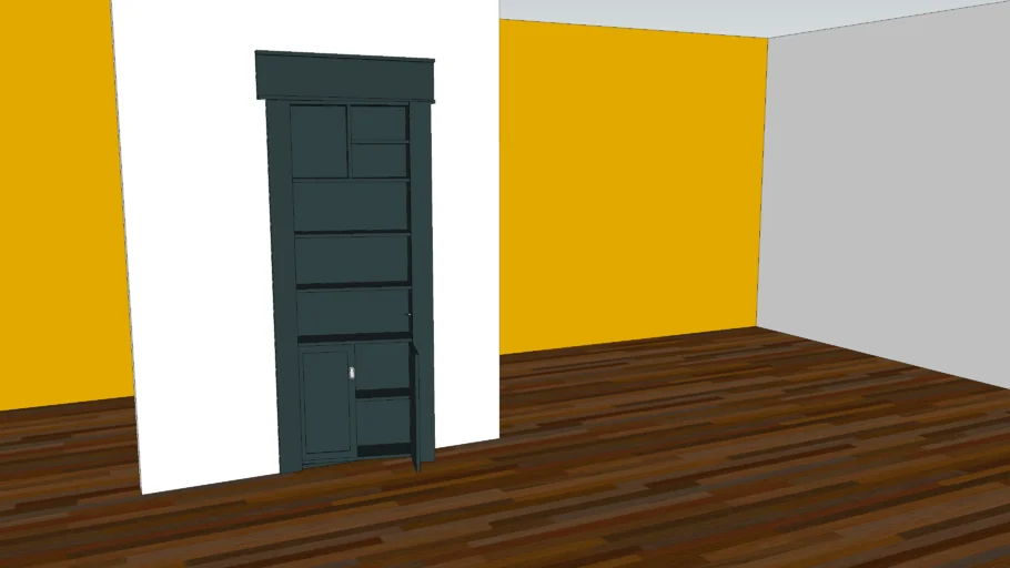 Secret Door Pintu Rahasia Buka ke dalam Engsel Kiri