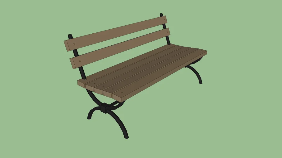 Wooden Park Bench