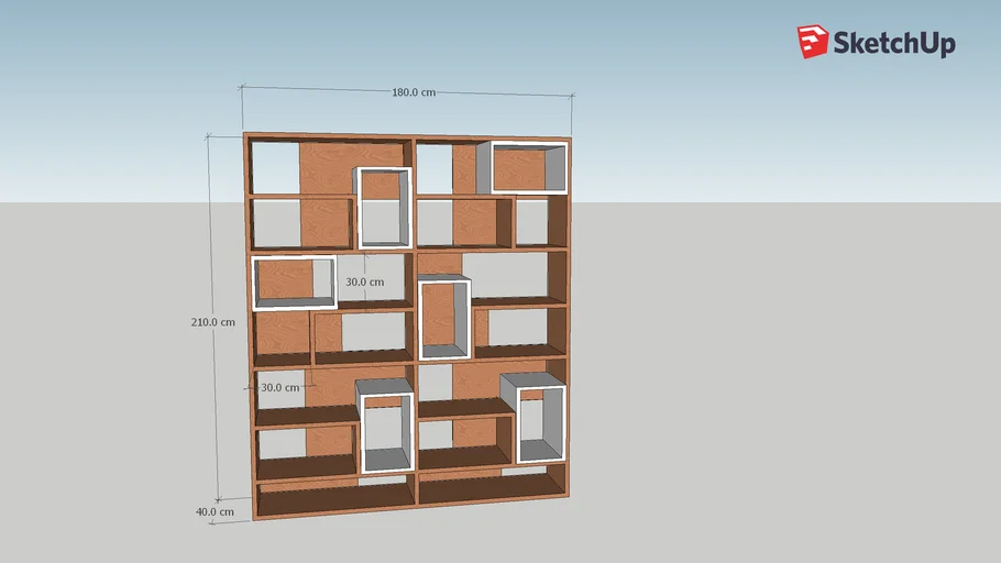 Rak buku, partisi minimalis | 3D Warehouse