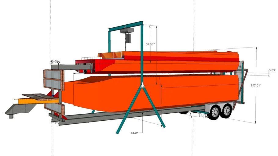Convertible Trailer for Cars and Boats with Gantry