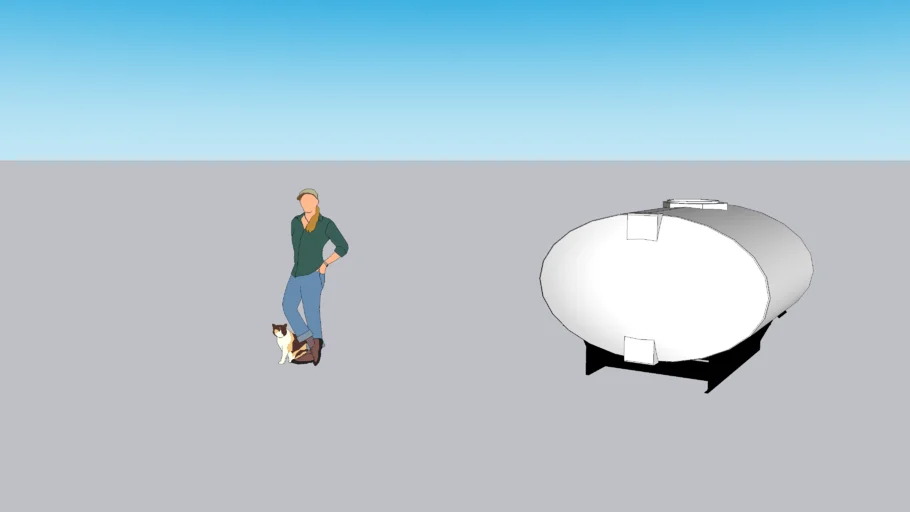 1000 Gallon Elliptical Rotomold Tank with Skid