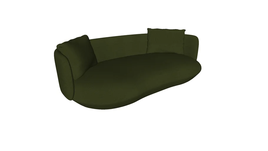 Sofá Baixo - 200cm | Verde | Wentz Design