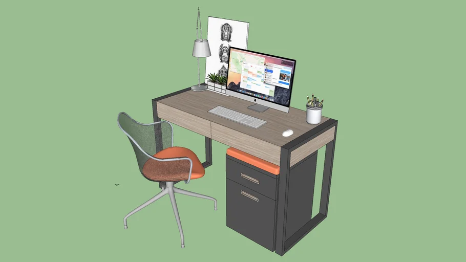 Study Table with Pedestal