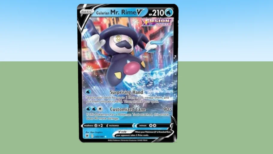 Pokemon card basic Galarian Mr. Rime V hp 210