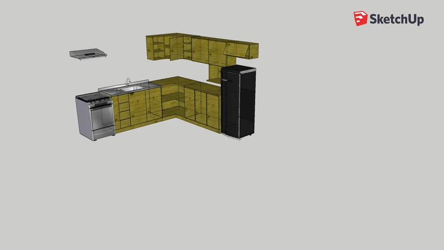 cozinha em L planejada 3x3
