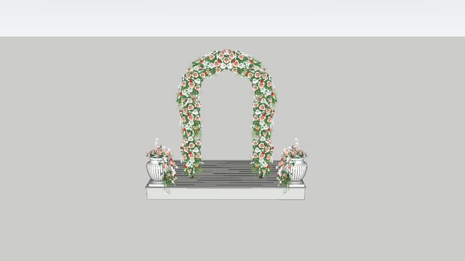 Wedding Stage with Flower Arch