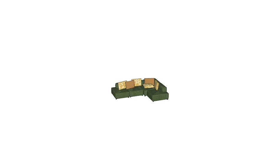 green sofa with pillow