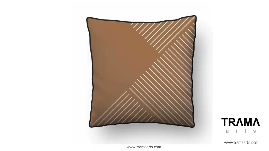 ALMOFADA URBAN ARTS ABSTRATO LINHAS TERRACOTA TRAMA