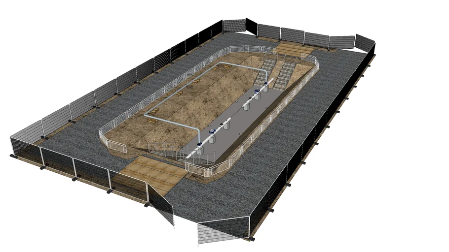 Site layout for high pressure gas double stopple hot tap connection
