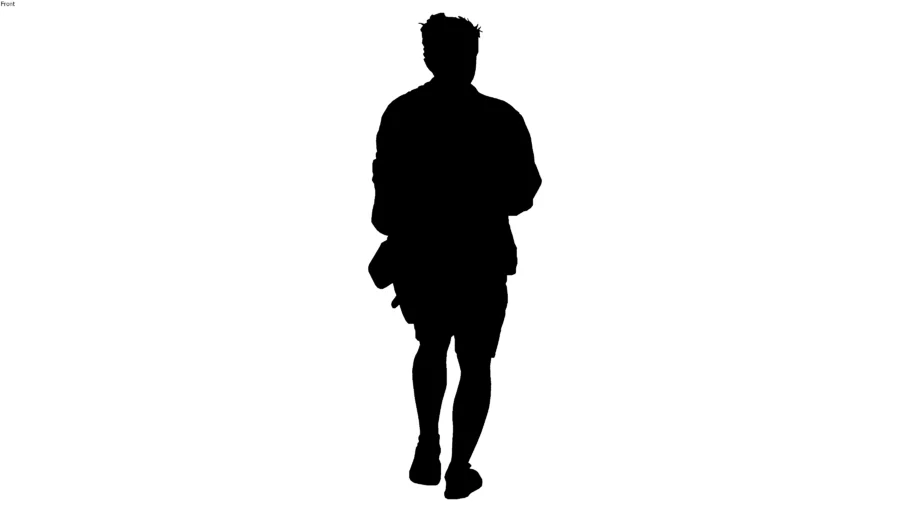 2d silhouette back man walking