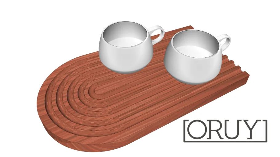 Bandeja Arcobaleno ORUY xícara café madeira arco