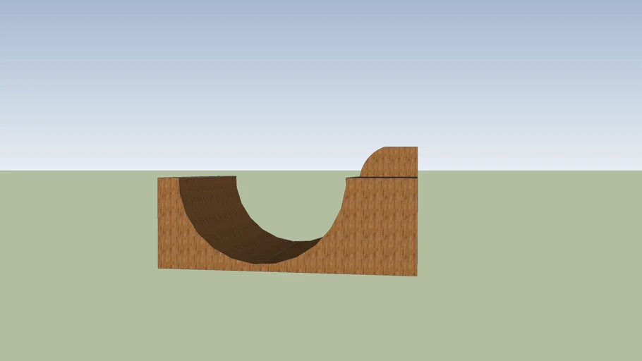 Unfinished half pipe with drop in