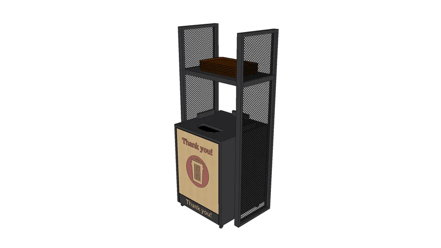 Rubbish bin with tray stand