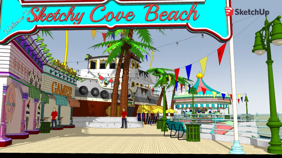 Sketchy Cove Beach Boardwalk #Winterblues