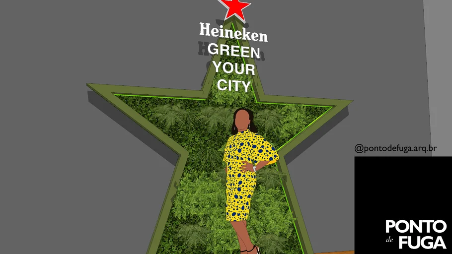 Canto instagramável Heineken - Green your city Selfie wall