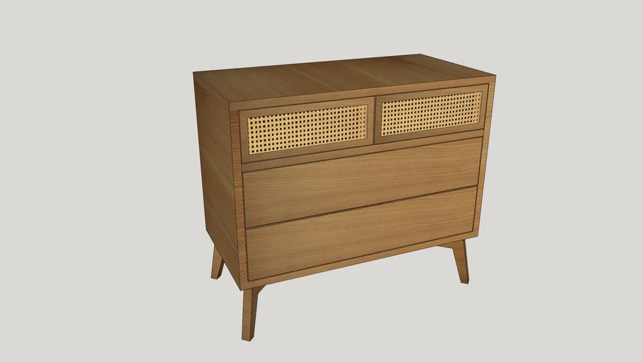 ARES CÔMODA 4 GAVETAS 90 CM X 45 CM C/PALHINHA