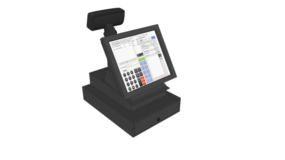 Cash register low poly - Caixa registradora