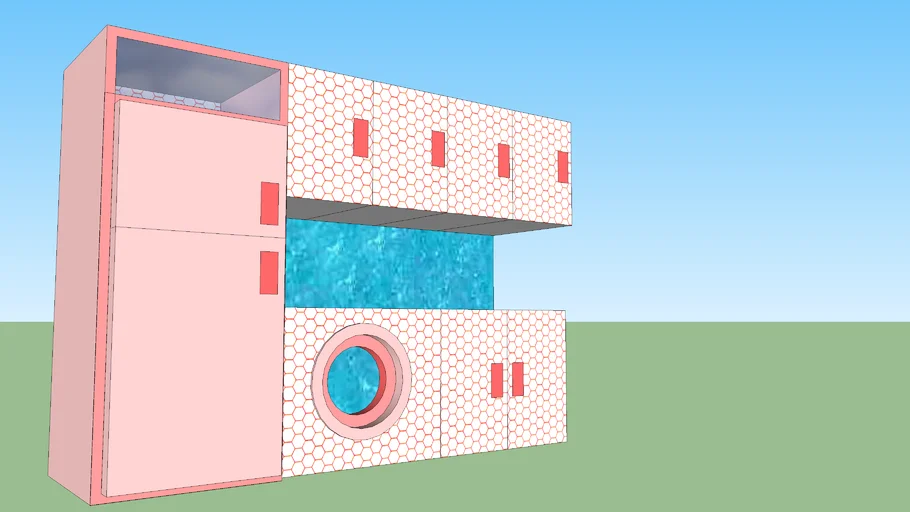 Parte de una cocina en rosa