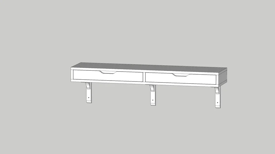 Ikea EKBY ALEX / RAMSHULT Wall shelf, white/black 46 7/8" x 11 3/8"