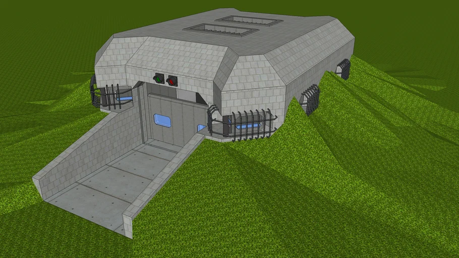 Hidden protected underground fort entrance