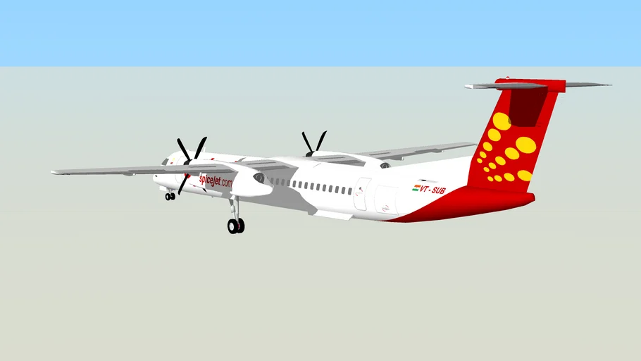 SpiceJet Bombardier Dash 8 Q400NG | 3D Warehouse