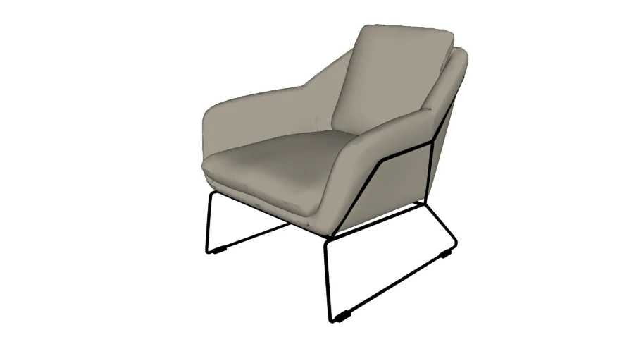 BAY lounge chair with black metal frame