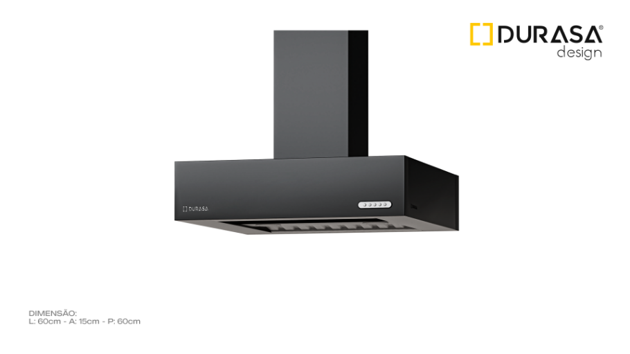 COIFA SLIM BLACK 60cm ILHA - RANGE HOOD
