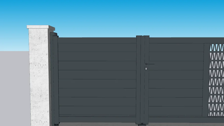 Portail Aluminium Battant BREVAL - Décor Astek 7016