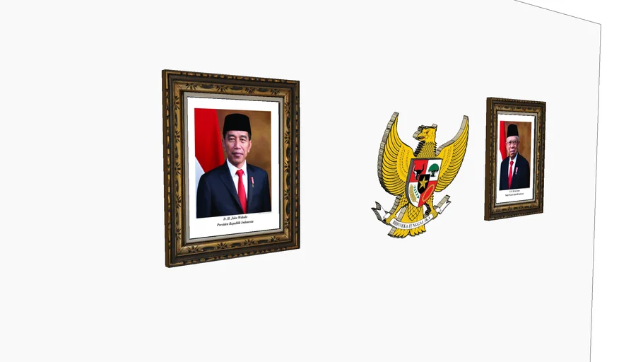 Pigura Presiden Jokowi - Wapres M Amin & Lambang Garuda 3