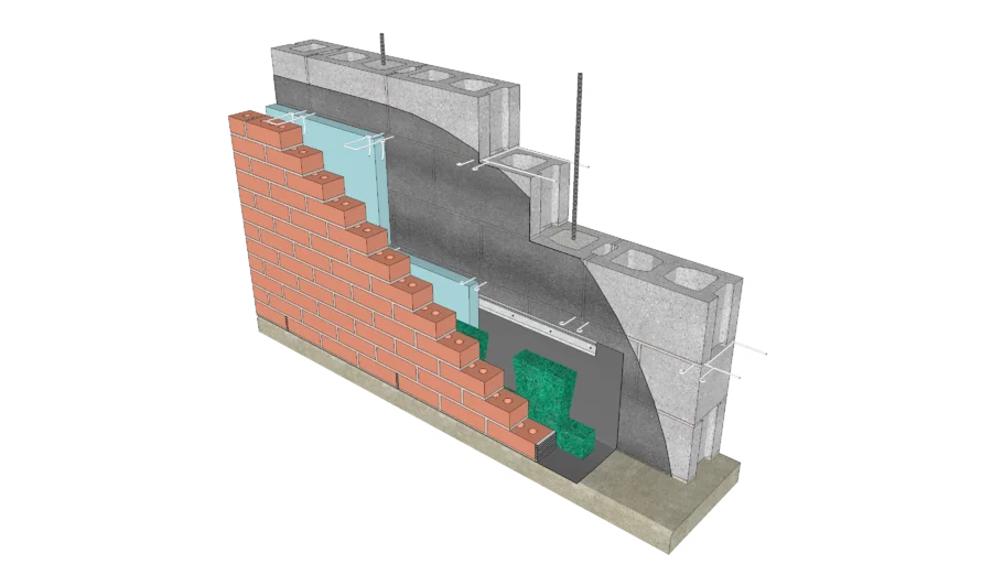 Base of Wall - Flexible Flashing, No Drip Edge, Termination Bar, Mortar ...