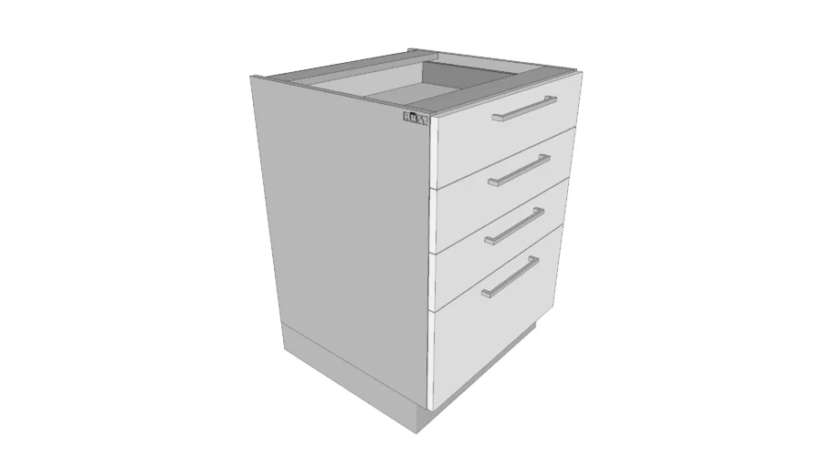 Base Cabinet w/3 short Drawers & 1 medium Drawer – multi doors styles – dynamic kitchen cabinets – parametric dimensions – Mebel Rust ®)