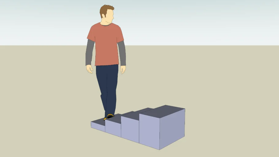 Man Walking Up Steps