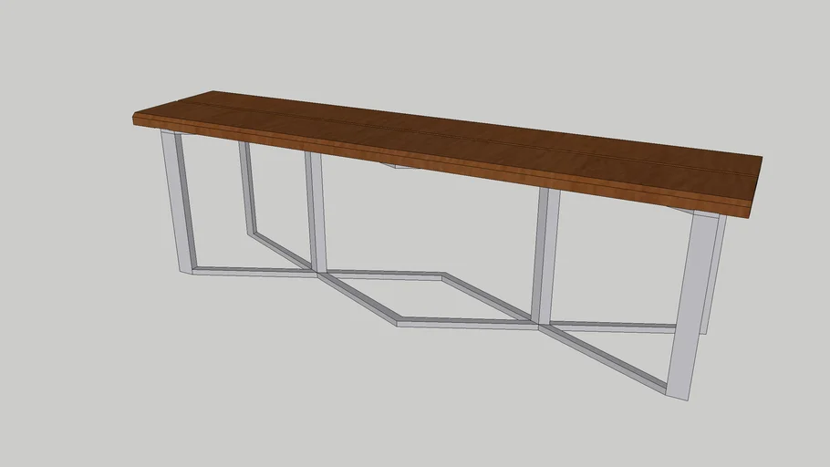 Console - Made with two rustic wood board and metal base