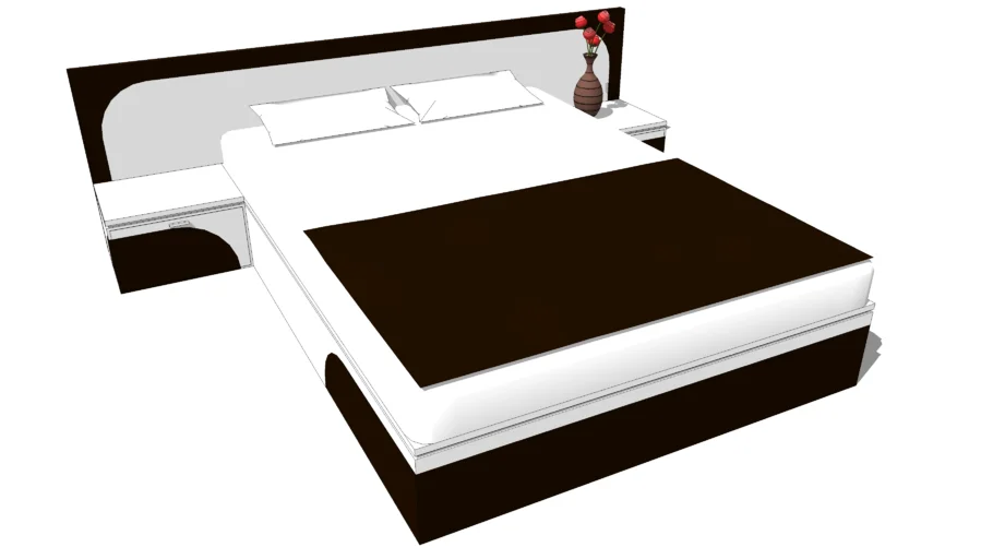 Bed- chocolate brown and white (150cm * 210cm)
