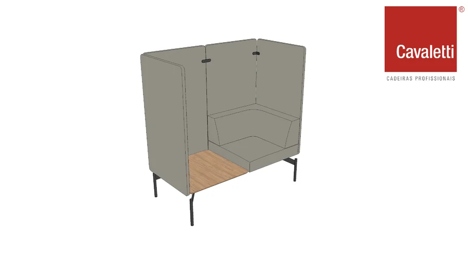 Cavaletti Float - 23273 Sofá Highback 2L com 1 Canto, 1 Mesa e Painéis Altos
