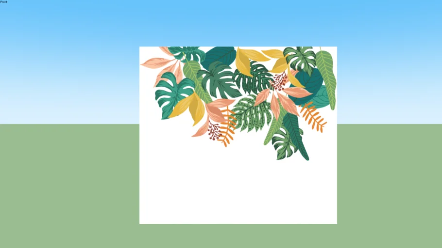 Painel Folhagem Barrado Verde e Laranja T.design