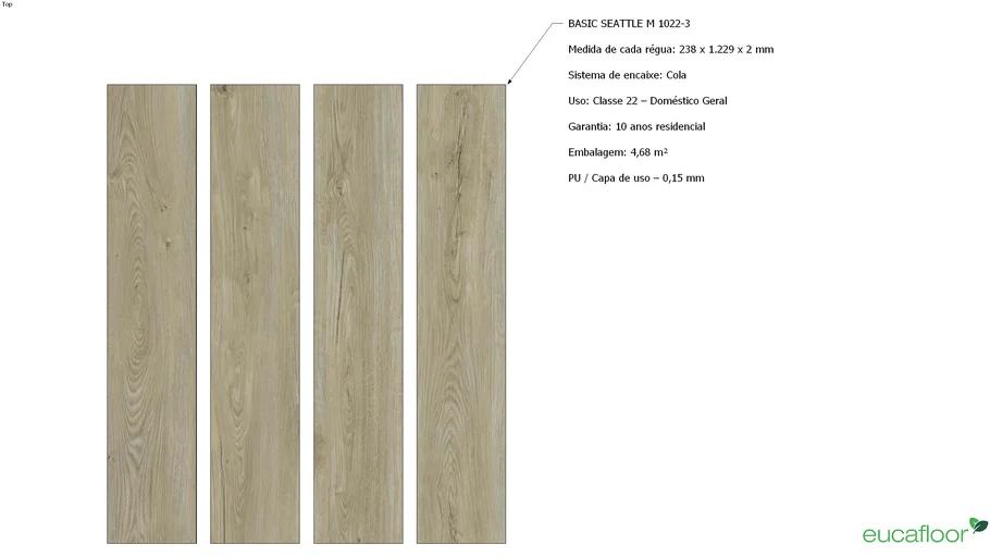 Piso Vinílico LVT Eucafloor Basic Seatle