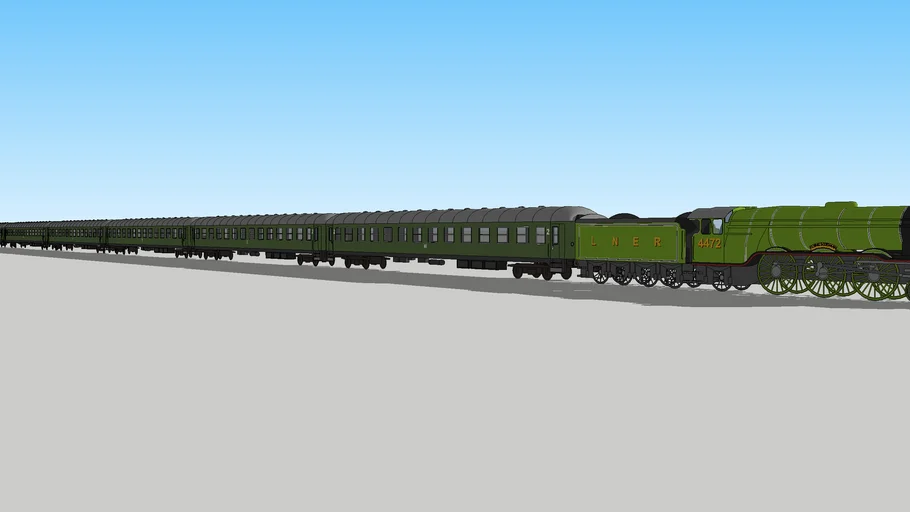 Flying Scotsman and 14 coach train
