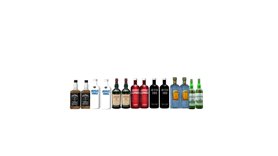 Liquor Bottles in a Row