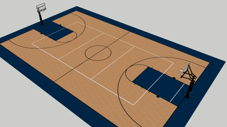 Basketball Court with Volleyball or pickleball lines