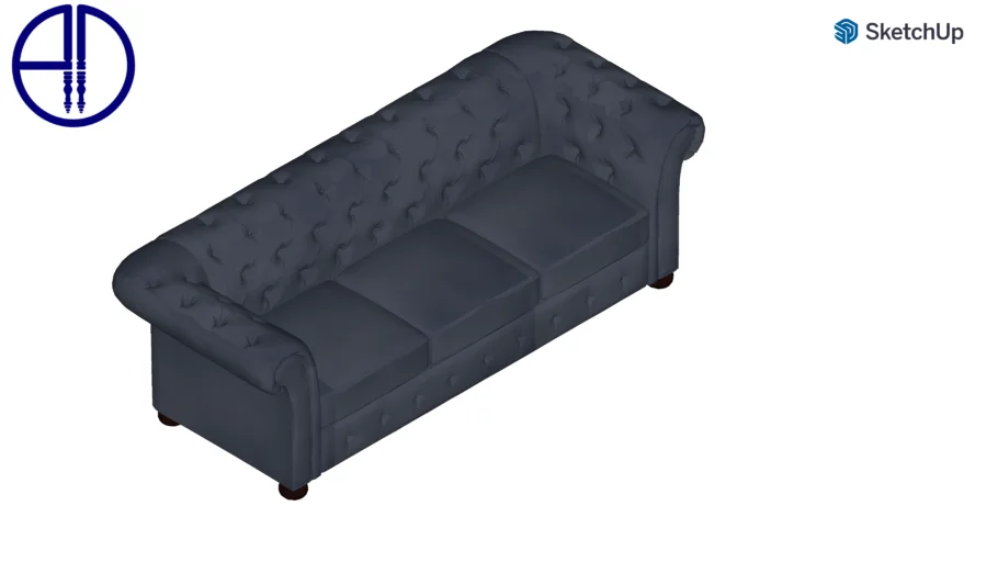 Sofá Chesterfield 3 Lugares