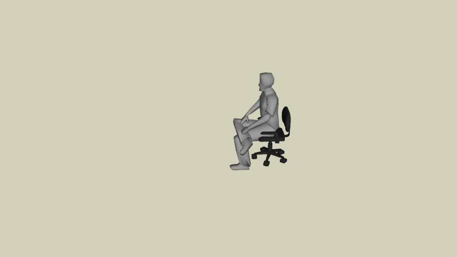 3d Man in Office chair