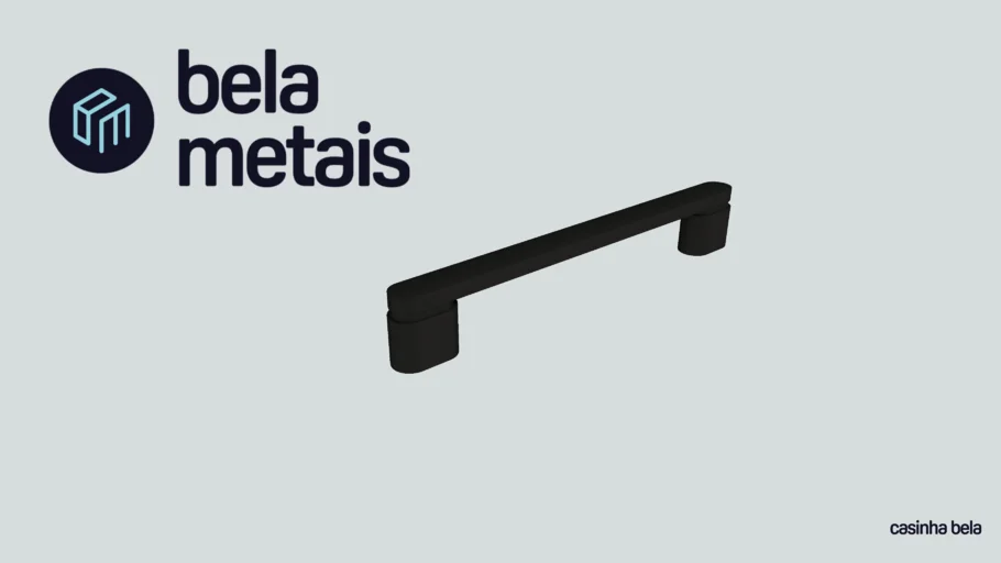 Puxador para Móvel Alça Sobrepor 160 mm Zamac Memphis Preto Fosco (PX160MEM02)
